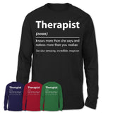 Funny Therapist Definition Shirt, New Job Gift for Therapist, Coworker Gift Idea