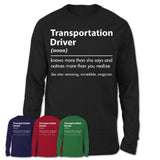 Funny Transportation Driver Definition Shirt, New Job Gift for Transportation Driver, Coworker Gift Idea