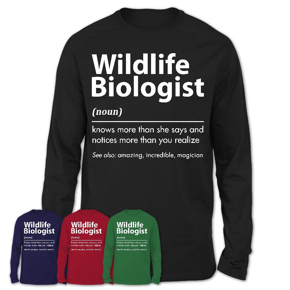 Funny Wildlife Biologist Definition Shirt, New Job Gift for Wildlife Biologist, Coworker Gift Idea