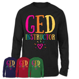 GED Instructor Rainbow Lettering Heart Shirt, Employee Appreciation Gifts