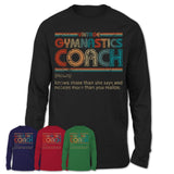 Gymnastics Coach Definition Vintage Retro Colors Shirt, Coworker Birthday Gift TShirt