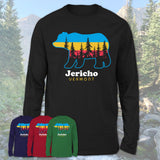 Jericho Vermont Funny Mountain Hiking Camping Adventure Bear Pattern Vintage Gift Shirt
