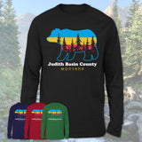 Judith Basin County Montana Funny Mountain Hiking Camping Adventure Bear Pattern Vintage Gift Shirt