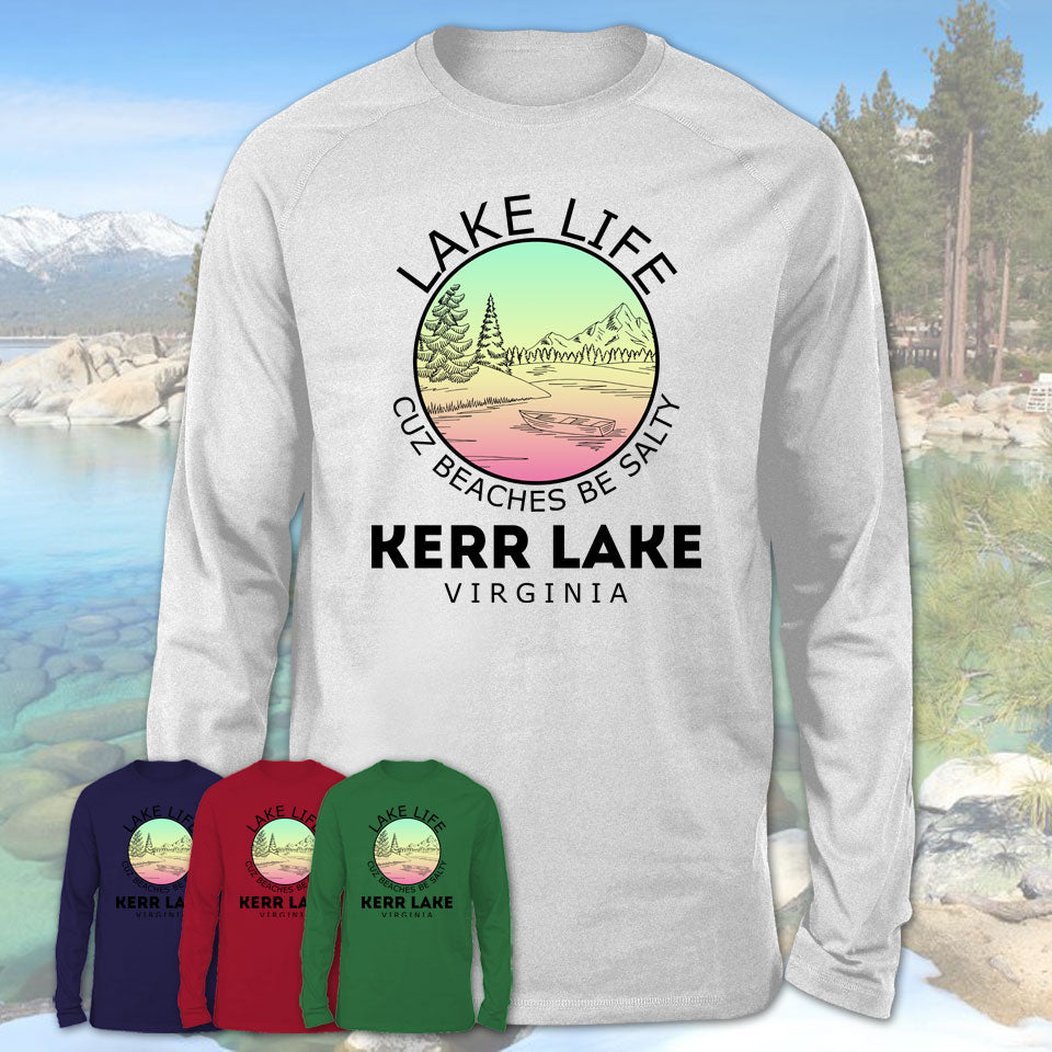 Kerr Lake Virginia Lake Life Cuz Beaches Be Salty Fishing Camping Team Shirt