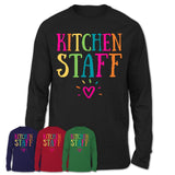Kitchen Staff Rainbow Lettering Heart Shirt, Employee Appreciation Gifts