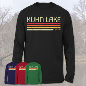 Kuhn Lake Indiana Funny Fishing Camping Summer Retro Gift T-Shirt