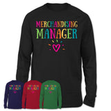 Merchandising Manager Rainbow Lettering Heart Shirt, Employee Appreciation Gifts