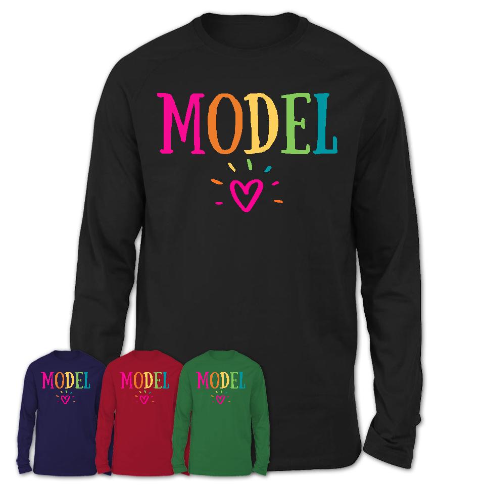 Model Rainbow Lettering Heart Shirt, Employee Appreciation Gifts