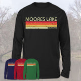 Moores Lake Delaware Funny Fishing Camping Summer Retro Gift T-Shirt