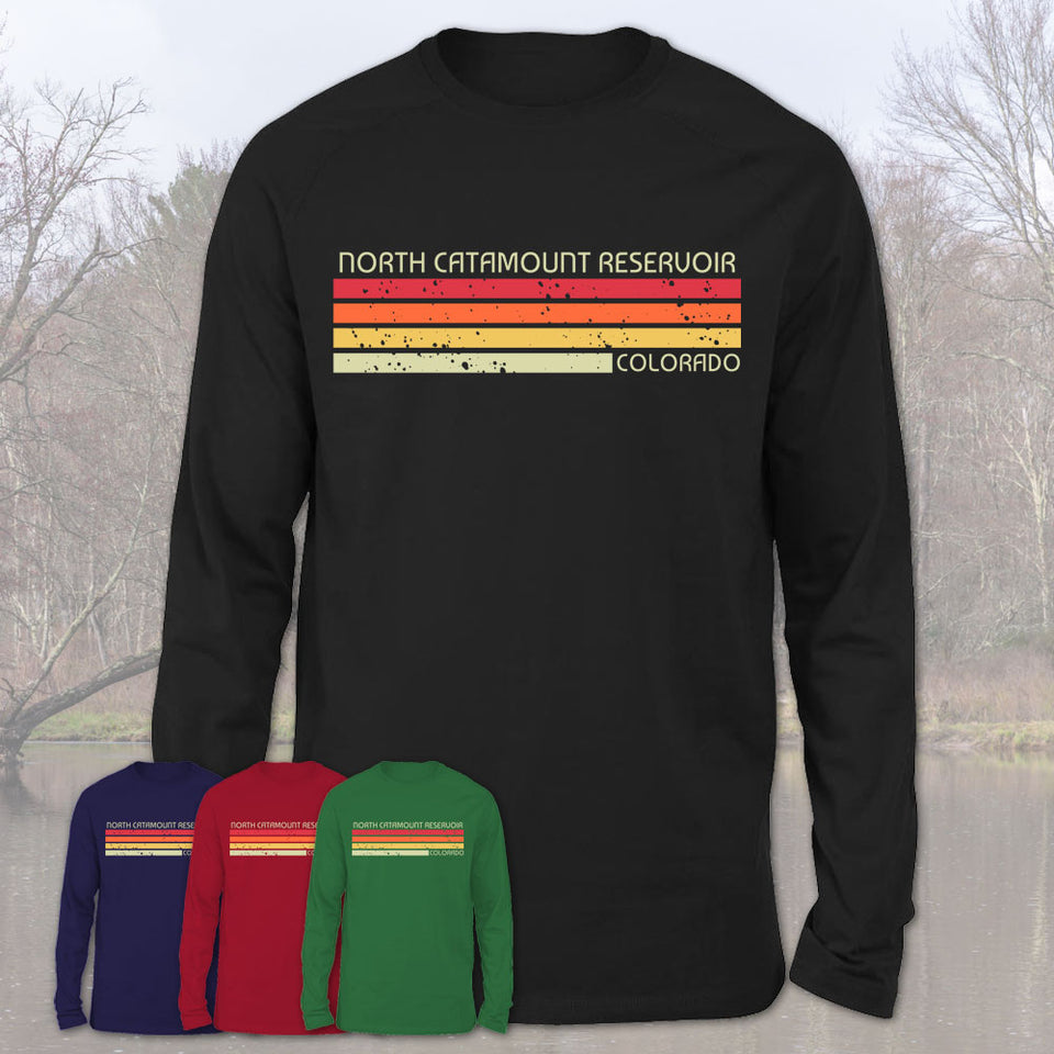 North Catamount Reservoir Colorado Funny Fishing Camping Summer Retro Gift T-Shirt
