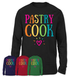 Pastry Cook Rainbow Lettering Heart Shirt, Employee Appreciation Gifts