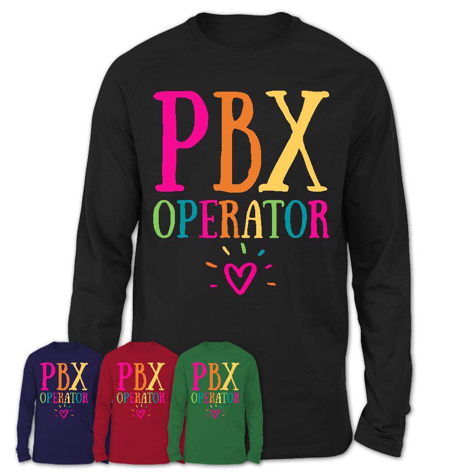 Pbx Operator Rainbow Lettering Heart Shirt, Employee Appreciation Gifts