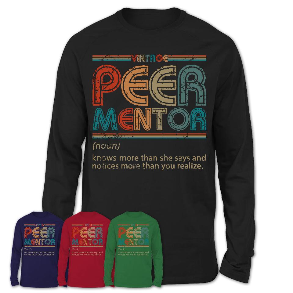 Peer Mentor Definition Vintage Retro Colors Shirt, Coworker Birthday Gift TShirt
