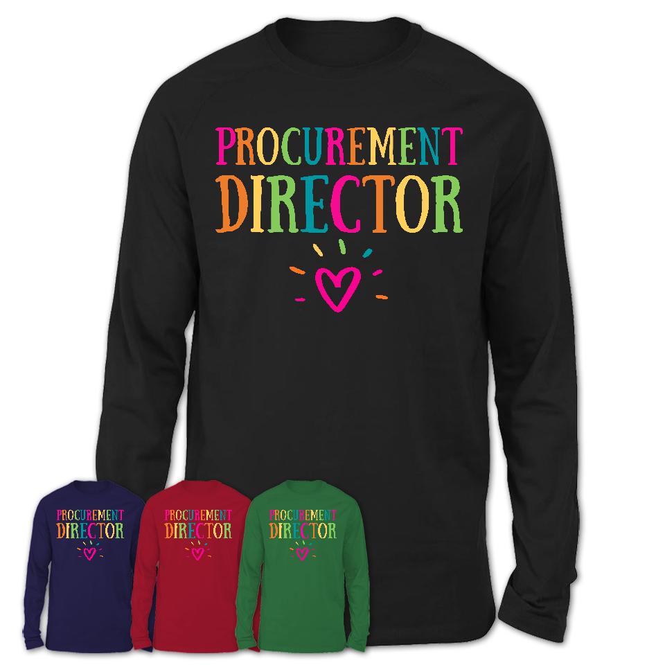 Procurement Director Rainbow Lettering Heart Shirt, Employee Appreciation Gifts