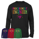 Procurement Engineer Rainbow Lettering Heart Shirt, Employee Appreciation Gifts