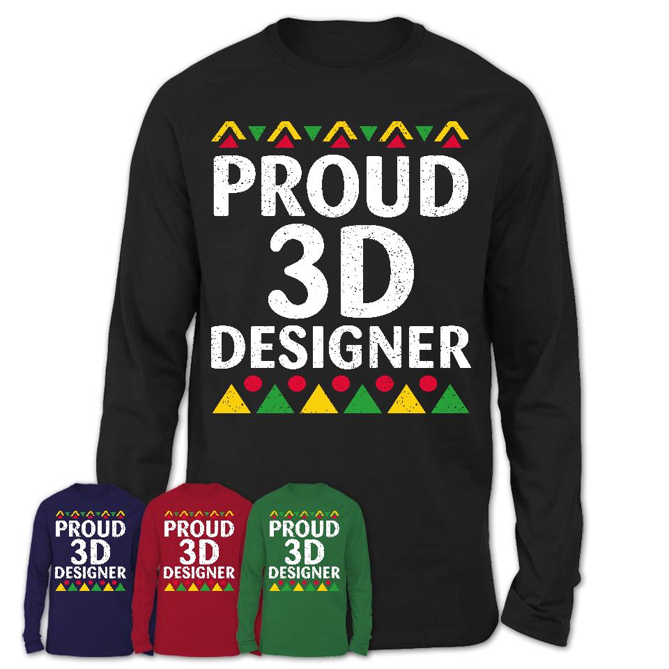 Proud 3D Designer Africa Pride Black History Month T-Shirt