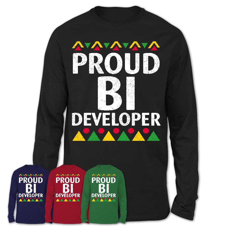 Proud Bi Developer Africa Pride Black History Month T-Shirt