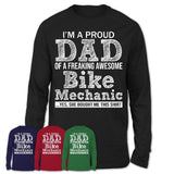 Proud Dad of A Freaking Awesome Daughter Bike Mechanic Shirt, Father Day Gift from Daughter, Funny Shirt For Dad
