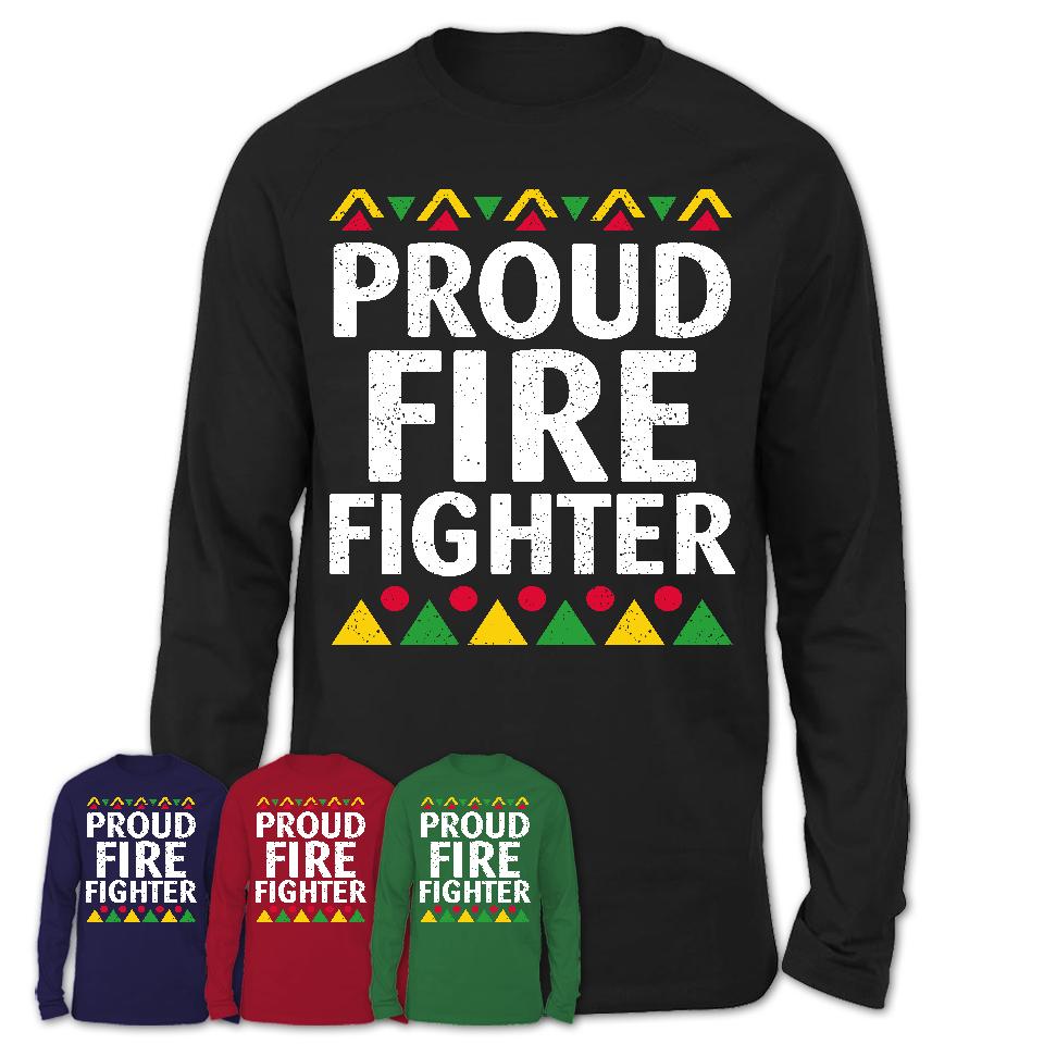 Proud Fire Fighter Africa Pride Black History Month T-Shirt
