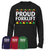 Proud Forklift Africa Pride Black History Month T-Shirt