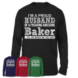 Proud Husband of A Freaking Awesome Baker Wife Shirt, Husband Valentine Gift, Anniversary Couple Shirt