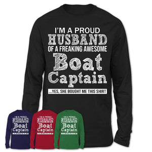 Proud Husband of A Freaking Awesome Boat Captain Wife Shirt, Husband Valentine Gift, Anniversary Couple Shirt