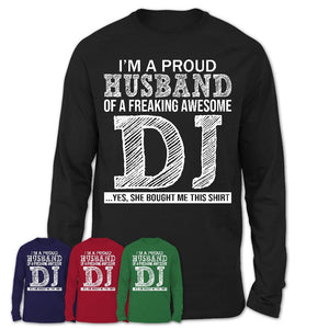 Proud Husband of A Freaking Awesome DJ Wife Shirt, Husband Valentine Gift, Anniversary Couple Shirt
