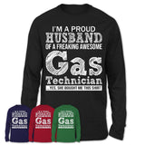 Proud Husband of A Freaking Awesome Gas Technician Wife Shirt, Husband Valentine Gift, Anniversary Couple Shirt