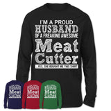 Proud Husband of A Freaking Awesome Meat Cutter Wife Shirt, Husband Valentine Gift, Anniversary Couple Shirt