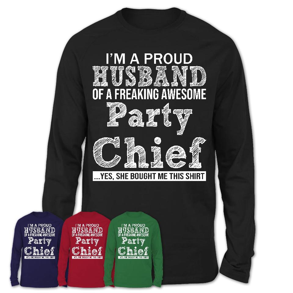 Proud Husband of A Freaking Awesome Party Chief Wife Shirt, Husband Valentine Gift, Anniversary Couple Shirt