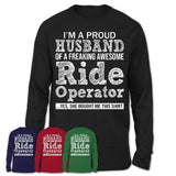 Proud Husband of A Freaking Awesome Ride Operator Wife Shirt, Husband Valentine Gift, Anniversary Couple Shirt