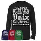 Proud Husband of A Freaking Awesome Unix Engineer Wife Shirt, Husband Valentine Gift, Anniversary Couple Shirt