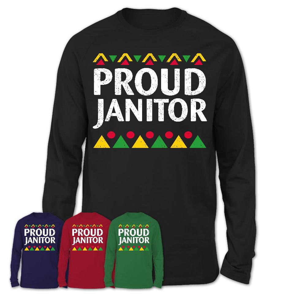 Proud Janitor Africa Pride Black History Month T-Shirt