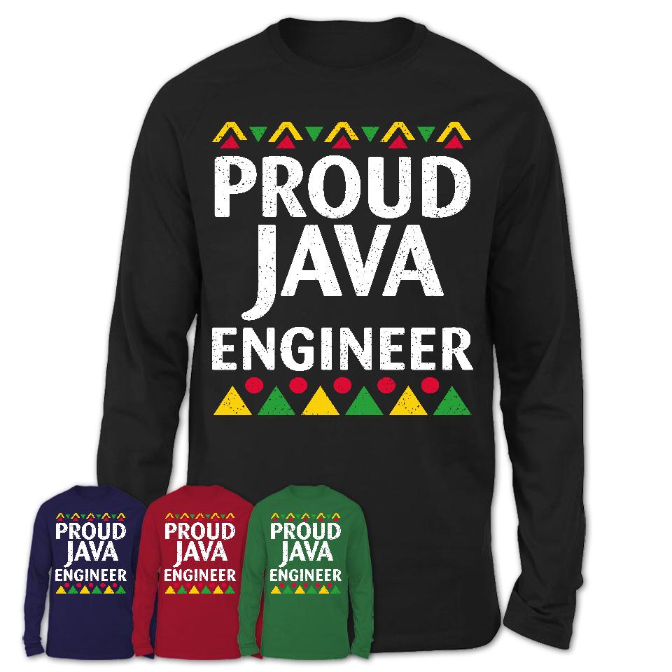 Proud Java Engineer Africa Pride Black History Month T-Shirt