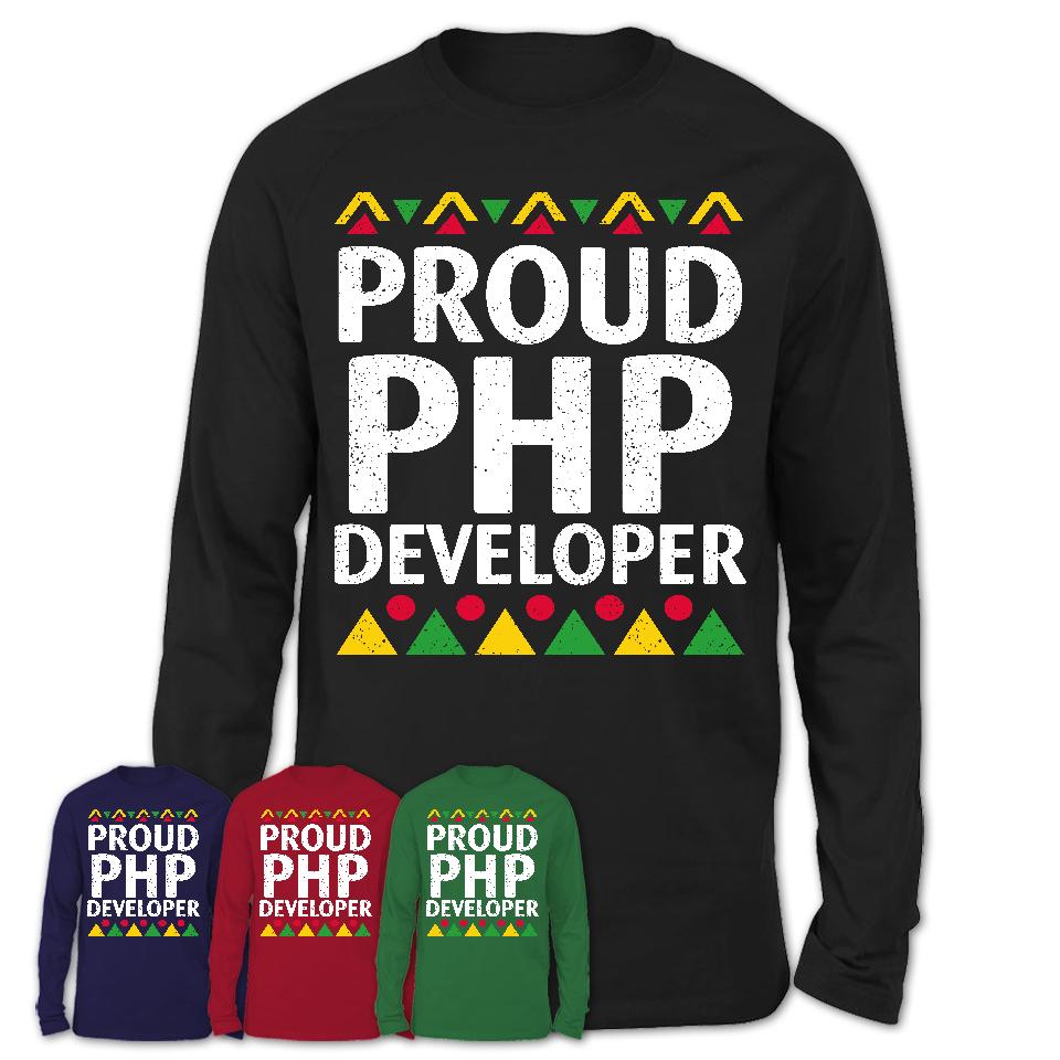 Proud Php Developer Africa Pride Black History Month T-Shirt