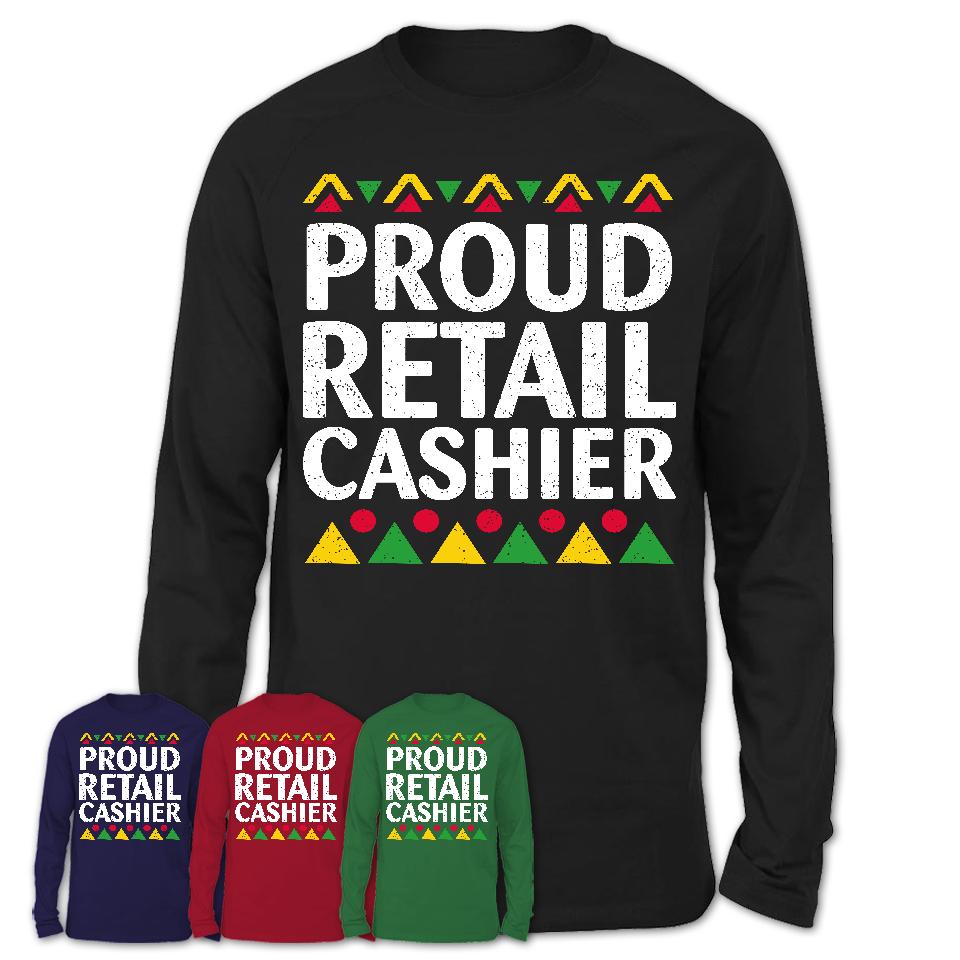 Proud Retail Cashier Africa Pride Black History Month T-Shirt