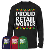 Proud Retail Worker Africa Pride Black History Month T-Shirt