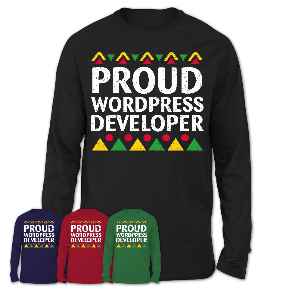 Proud Wordpress Developer Africa Pride Black History Month T-Shirt