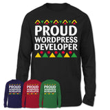 Proud Wordpress Developer Africa Pride Black History Month T-Shirt