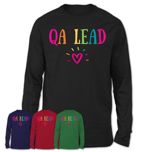 Qa Lead Rainbow Lettering Heart Shirt, Employee Appreciation Gifts