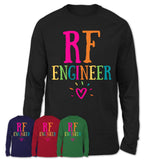 Rf Engineer Rainbow Lettering Heart Shirt, Employee Appreciation Gifts
