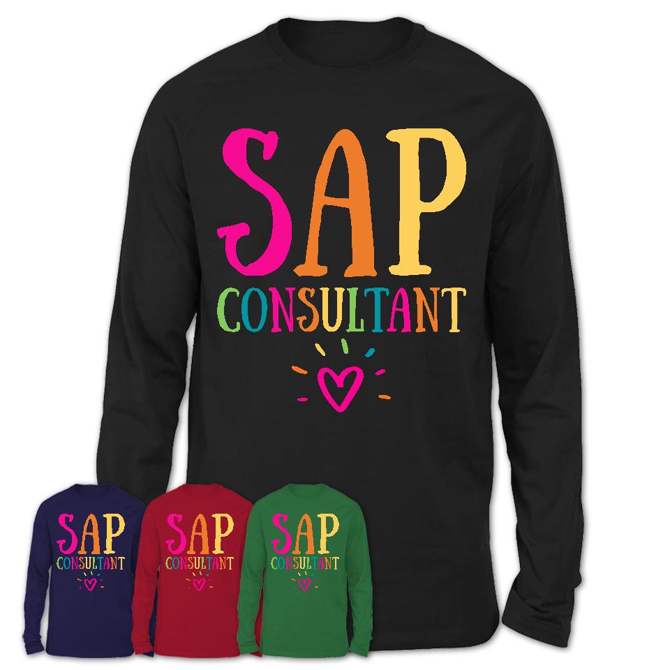 Sap Consultant Rainbow Lettering Heart Shirt, Employee Appreciation Gifts