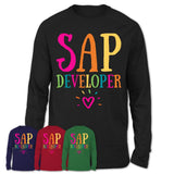 Sap Developer Rainbow Lettering Heart Shirt, Employee Appreciation Gifts