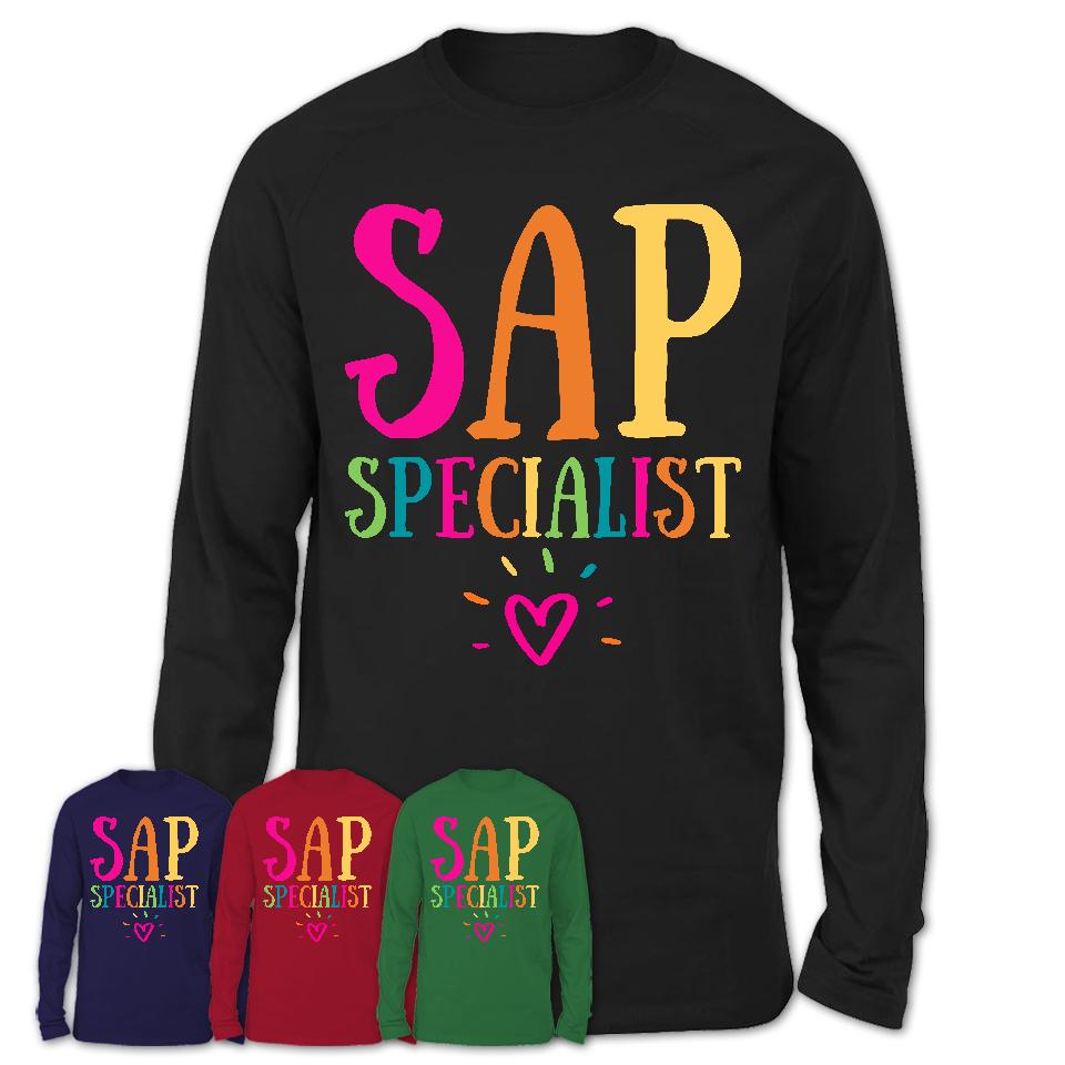 Sap Specialist Rainbow Lettering Heart Shirt, Employee Appreciation Gifts