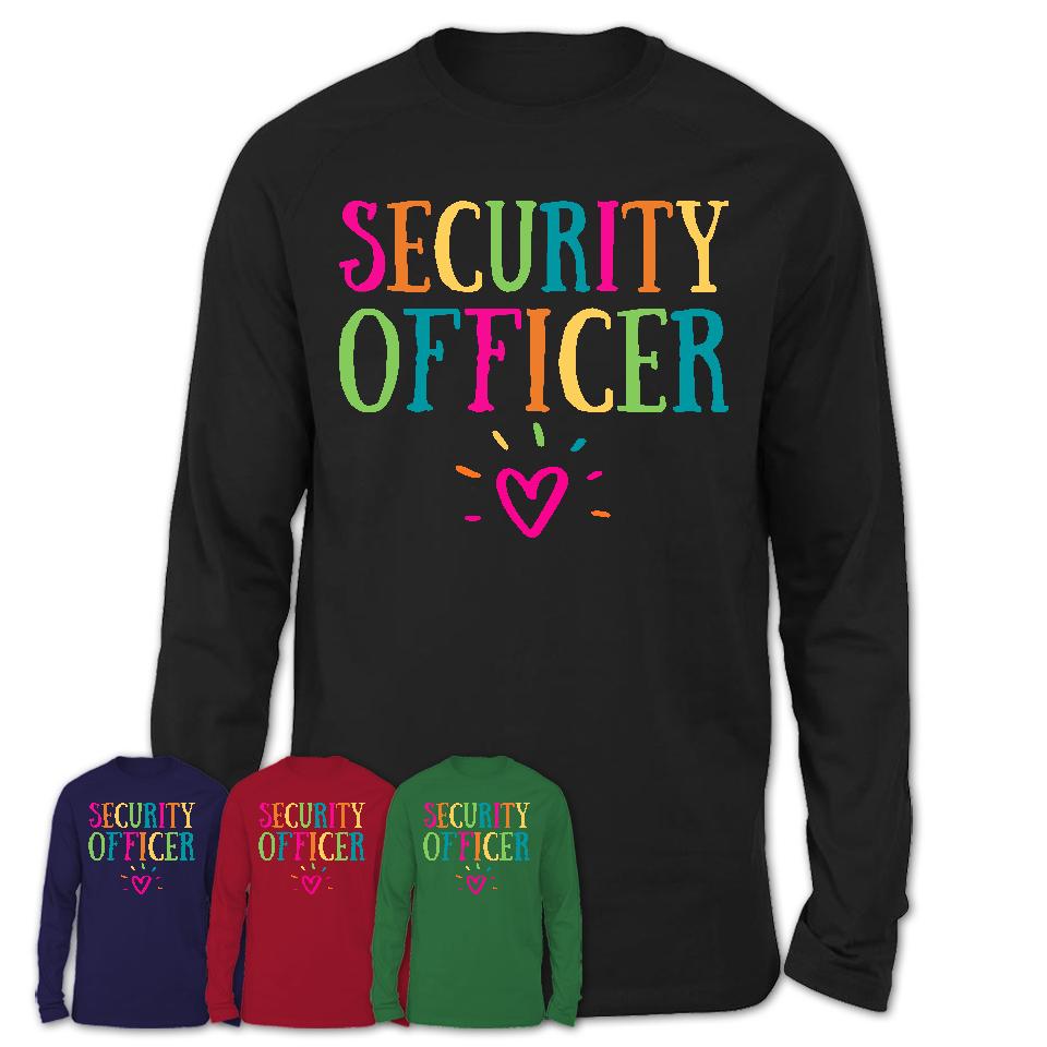 Security Officer Rainbow Lettering Heart Shirt, Employee Appreciation Gifts