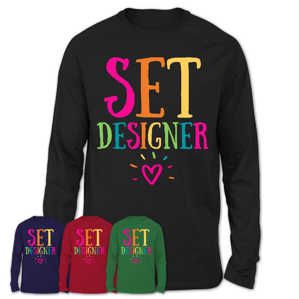 Set Designer Rainbow Lettering Heart Shirt, Employee Appreciation Gifts