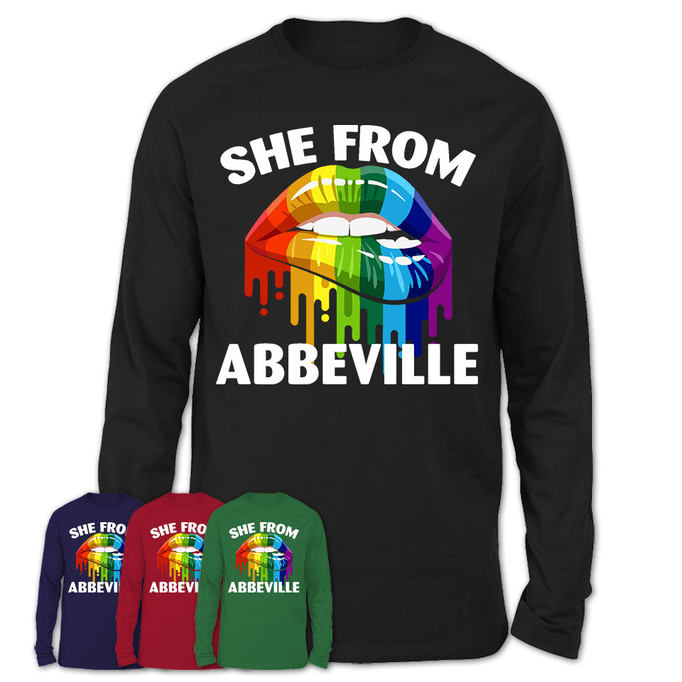 She From Abbeville Louisiana T-Shirt LGBT Pride Sexy Lips Gift Shirt