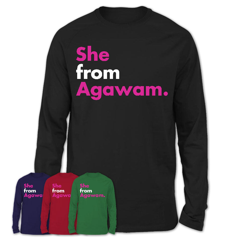 She From Agawam Shirt Massachusetts State Birthday Gift For Her