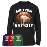 She From Bay City Michigan T-Shirt Black Lives Matter Sexy Lips Girl Shirt