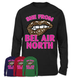 She From Bel Air North Maryland Gift Cheetah Leopard Sexy Lips Shirt